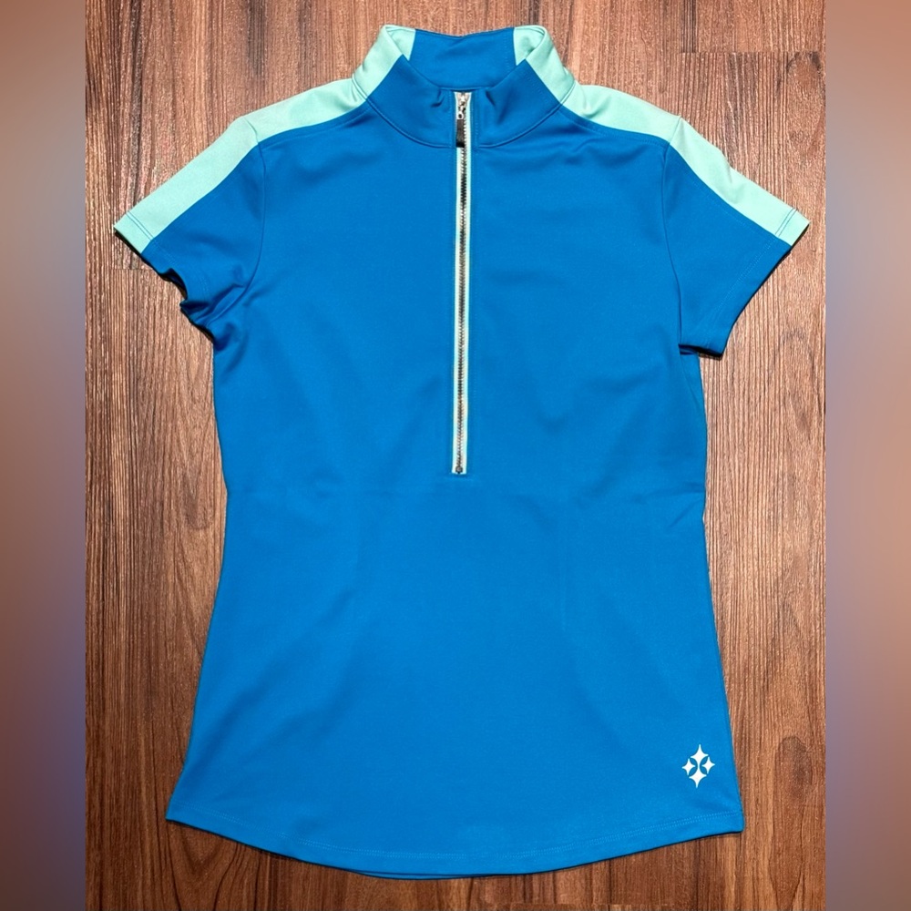 New Jofit Mint and Blue Performance Polo – XS